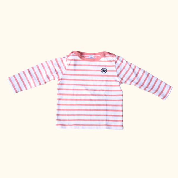 Pink and White Stripe Long Sleeve T-Shirt