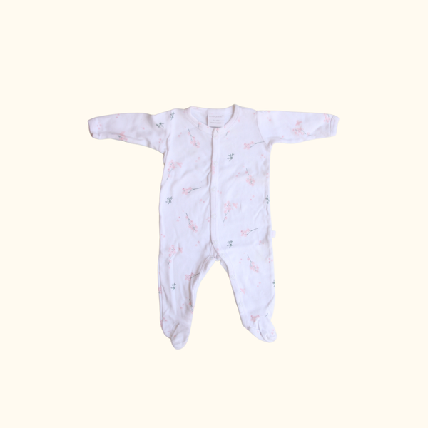 White and Pink Floral Onesie