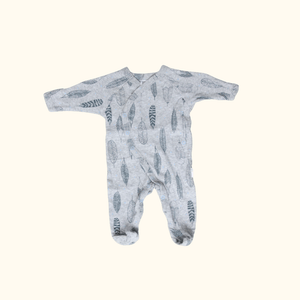 Grey Onesie with Feather Print