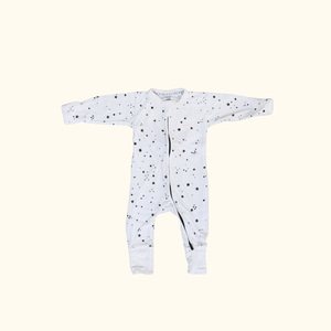 Oatmeal Star Printed Onesie with Zip