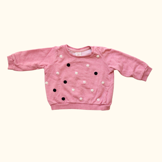 Pink Sweater with Dots