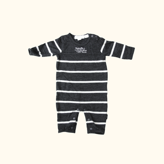Grey Striped Wool Onesie