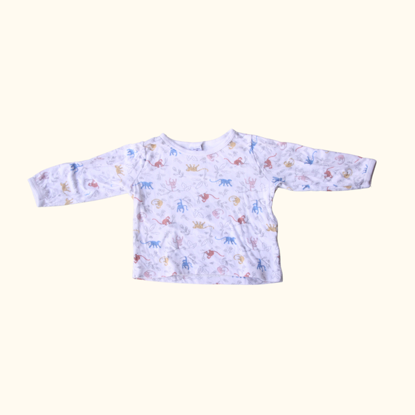 White Monkey Print Pyjama Set