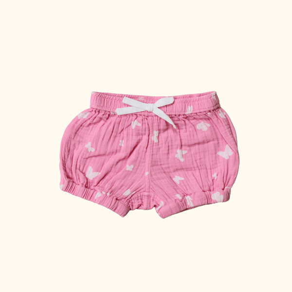 Pink Shorts with Butterfly Print