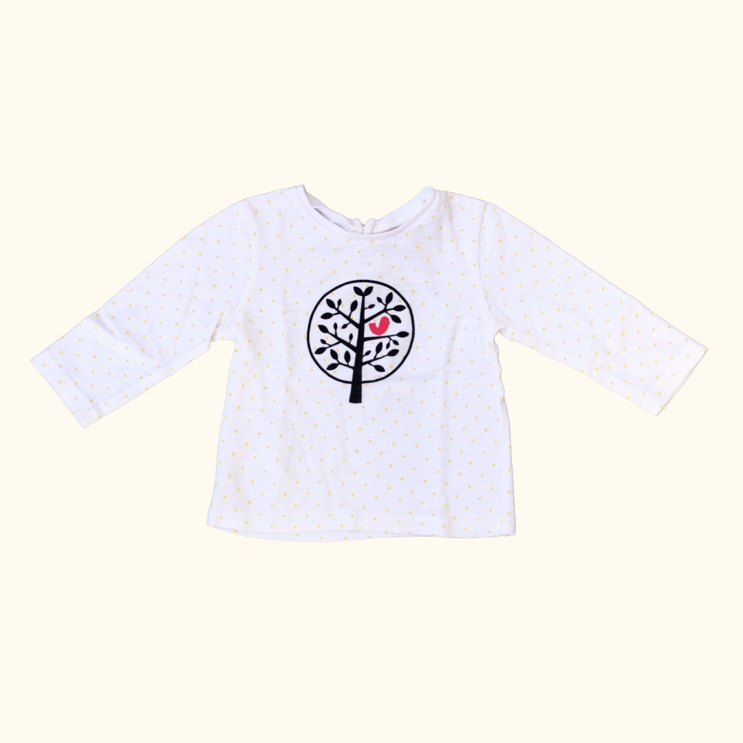 Yellow Polkadot Long Sleeve T-Shirt