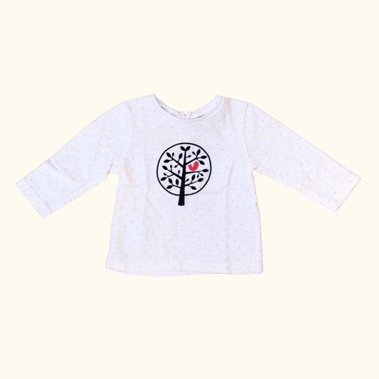 Yellow Polkadot Long Sleeve T-Shirt