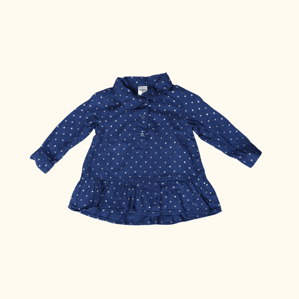 Navy Blue Polkadot Dress