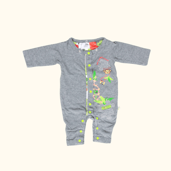 Grey Onesie with Jungle Animals