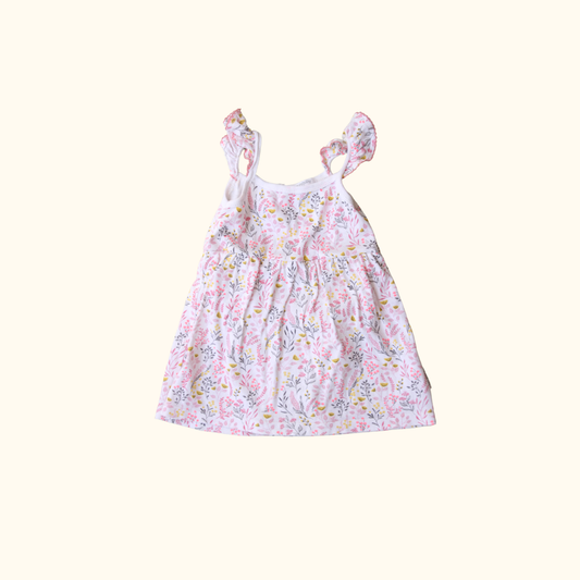 Pink Floral Dress with Straps