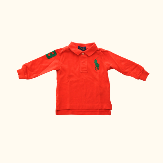Red Long Sleeve Polo