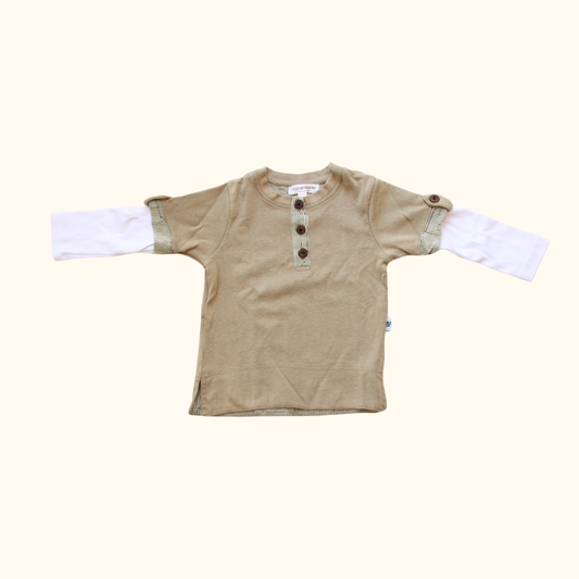 Brown and White T-Shirt