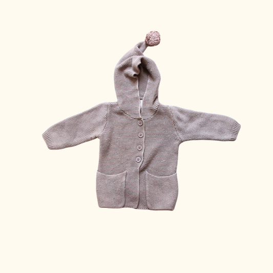 Grey Cardigan with Hoodie