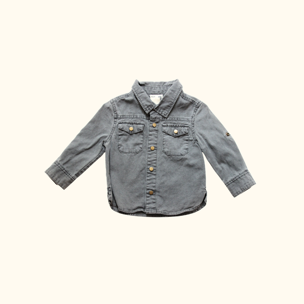 Washed Black Denim Shirt