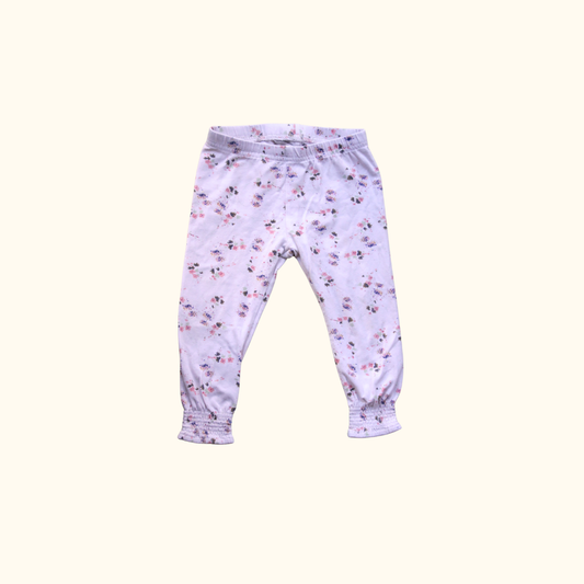 White Floral Leggings