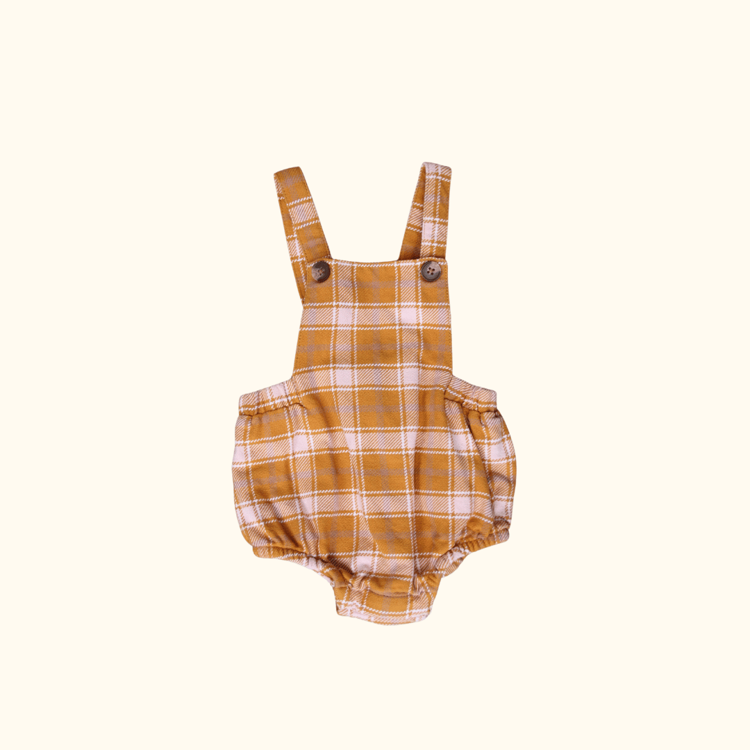 Brown and Pink Checkered Romper