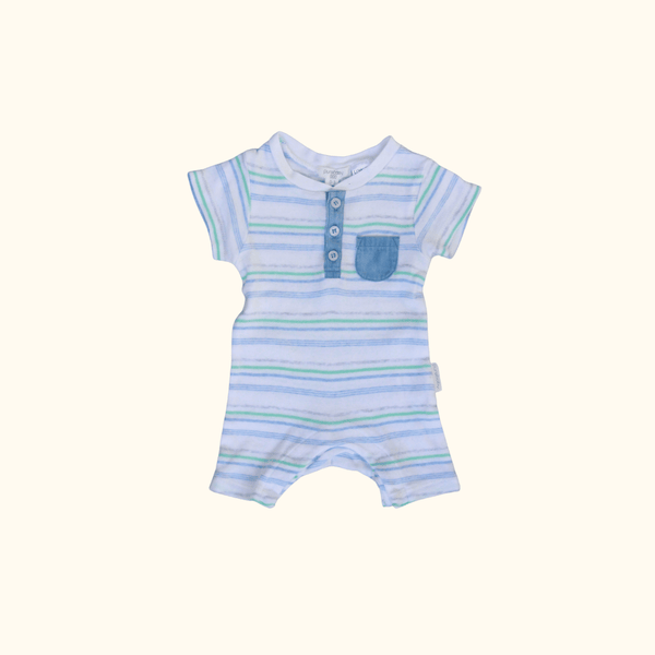 Blue and Green Striped Romper