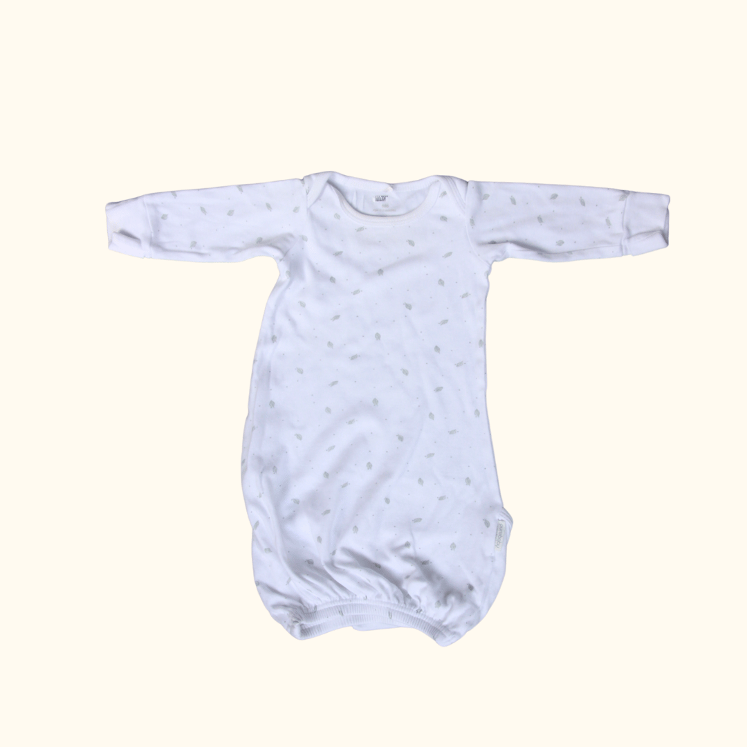 White Sleepsuit with Leaves