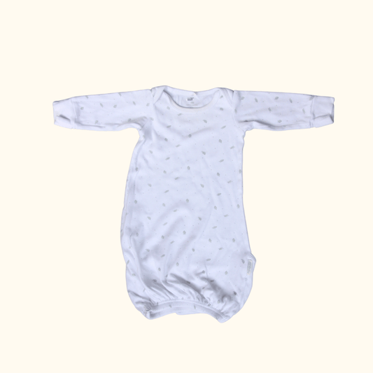 White Sleepsuit with Leaves