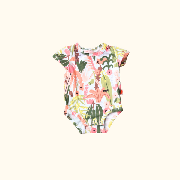 Bodysuit with Pink and Green Forest Graphic