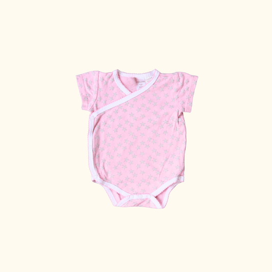 Pink Short Sleeve Bodysuit with Stars