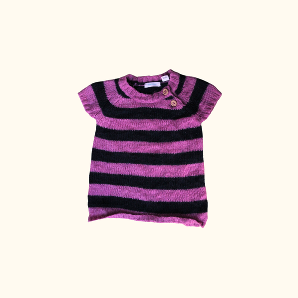 Purple and Blue Striped Knitted Dress