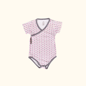 Pink and Grey Short Sleeve Bodysuit