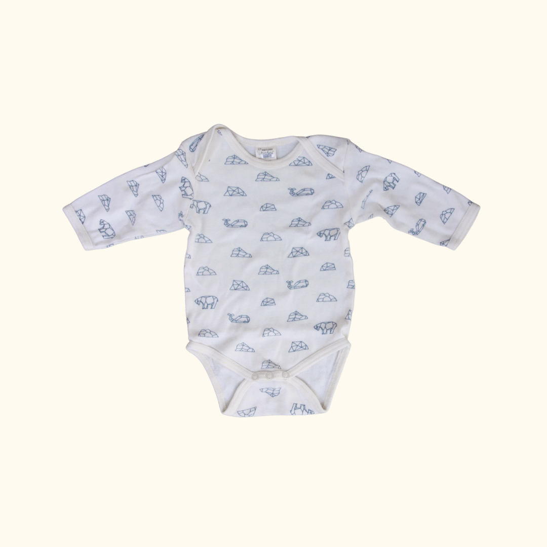 Cream Long Sleeve Bodysuit with Graphic Print