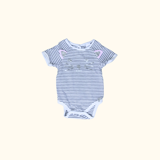 Striped Bodysuit with Cat