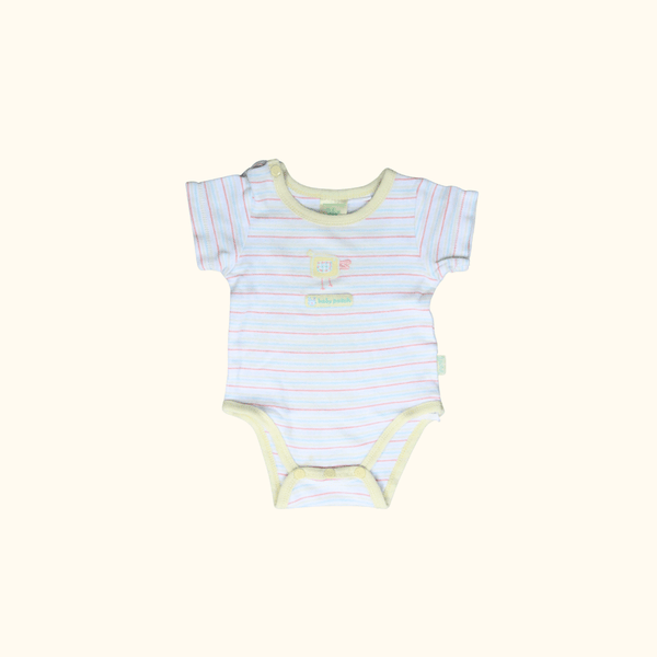 Yellow Striped Short Sleeve Bodysuit