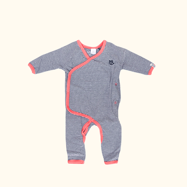 Striped Onesie with a Splash of Colour