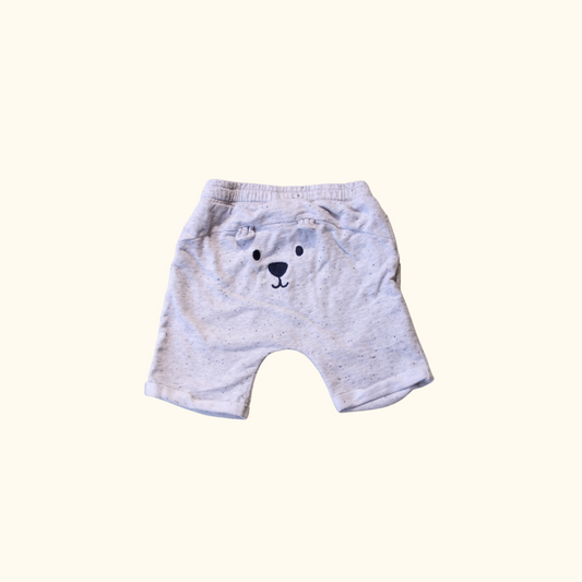 Grey Shorts with Bear Bottom Detail