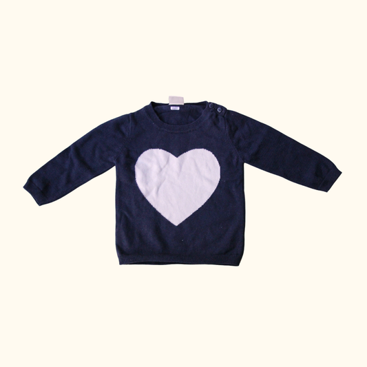 Navy Blue Jumper with Heart
