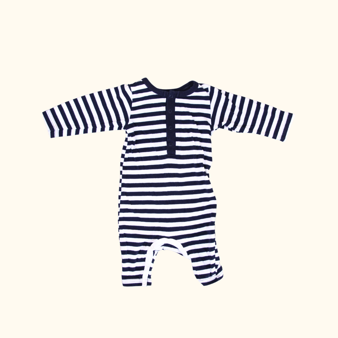 Blue and White Striped Onesie