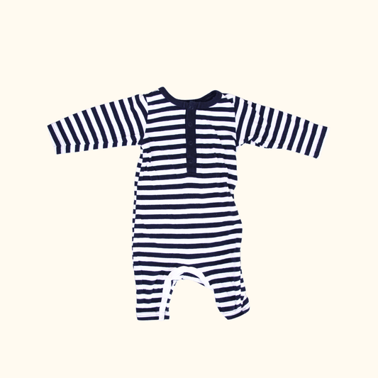 Blue and White Striped Onesie