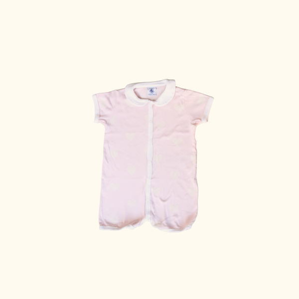 Pink Romper with Heart Print