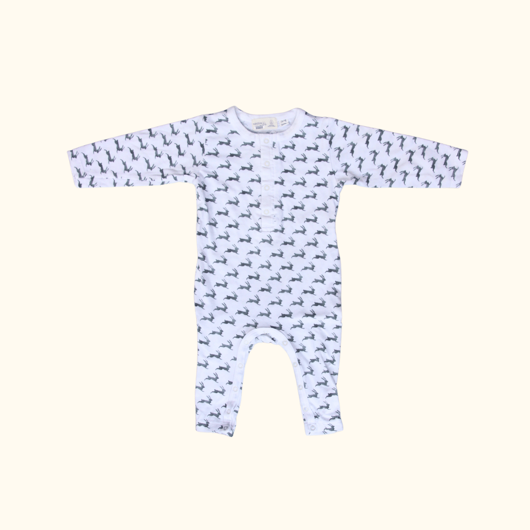 White Onesie with Bunny Print
