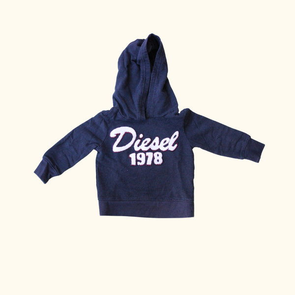 Navy Blue Hoodie with Graphic Text