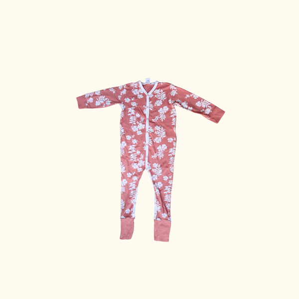 Dusty Pink Onesie with Floral Print