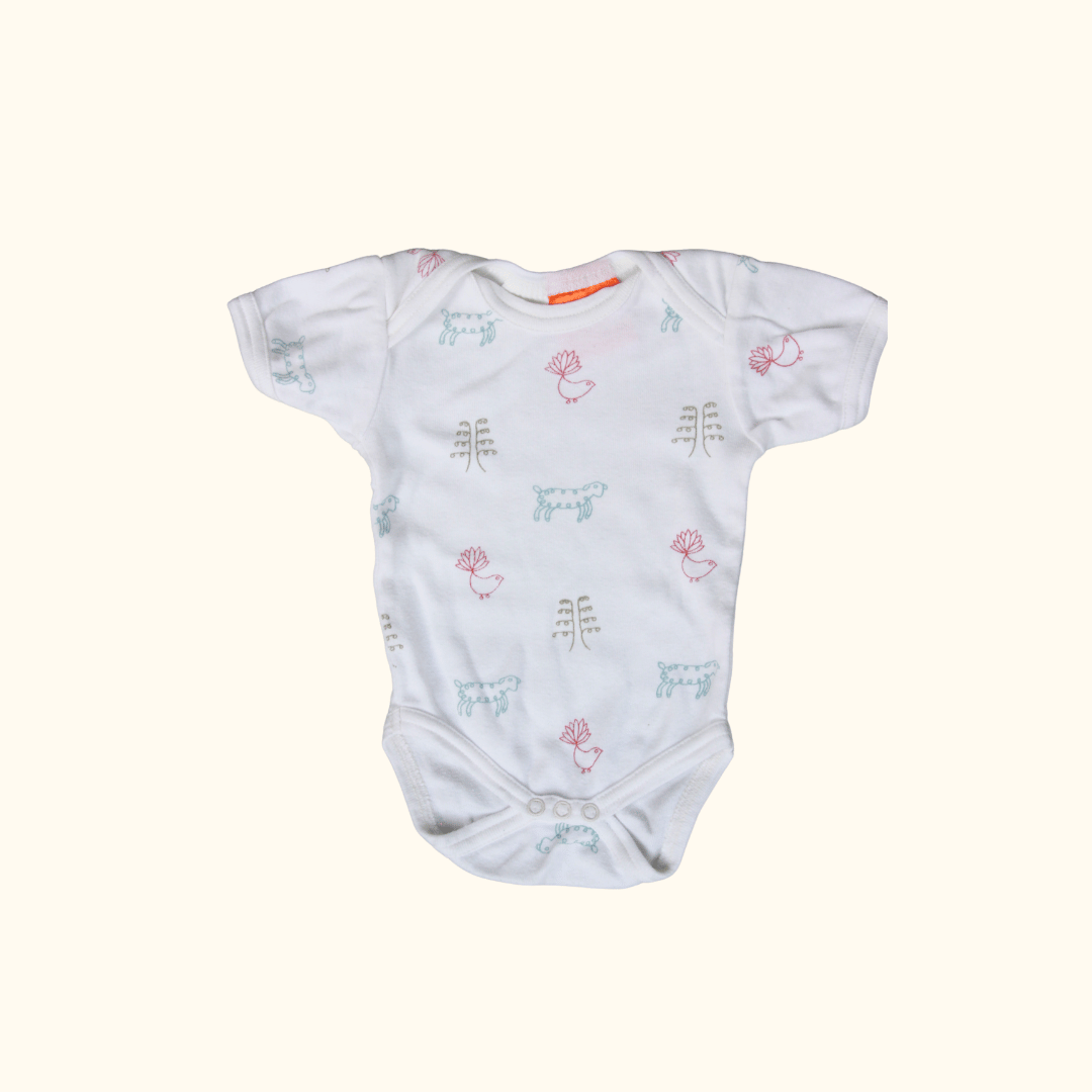 White Bodysuit with Animals