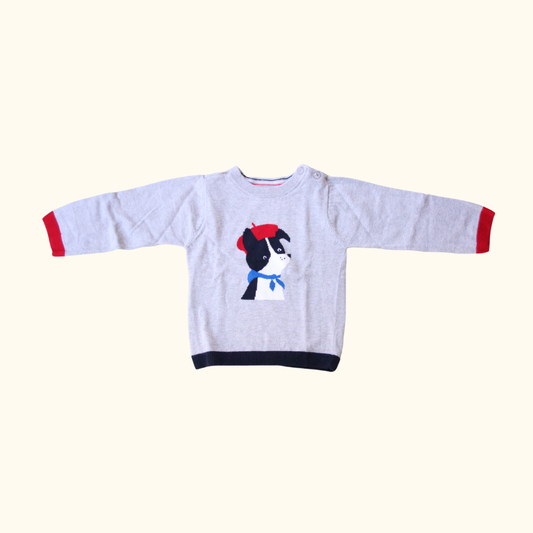 Grey Jumper with Dog