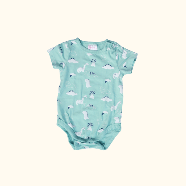 Mint Green Bodysuit with Dinosaur Print