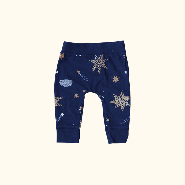 Navy Leggings with Sparkle Star Print