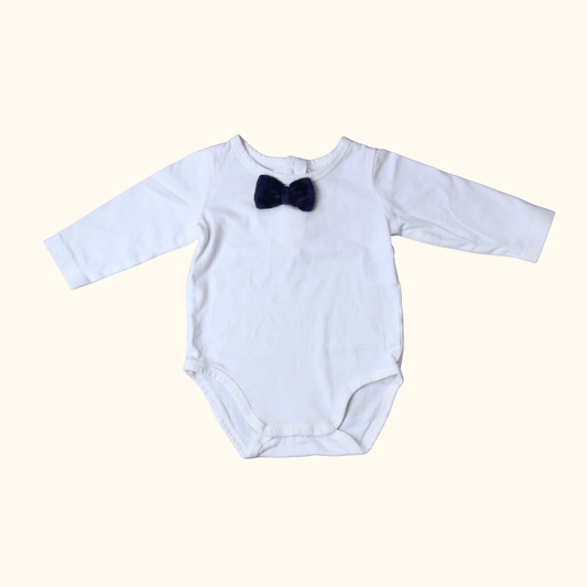 White Bodysuit with Bow Tie