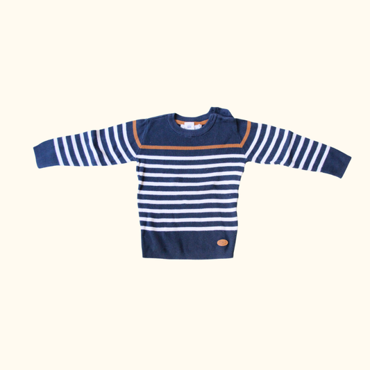 Navy Blue Striped Jumper