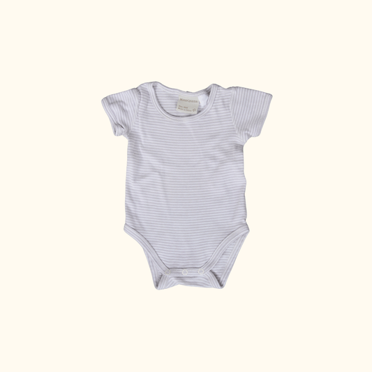 Brown Striped Short Sleeve Bodysuit