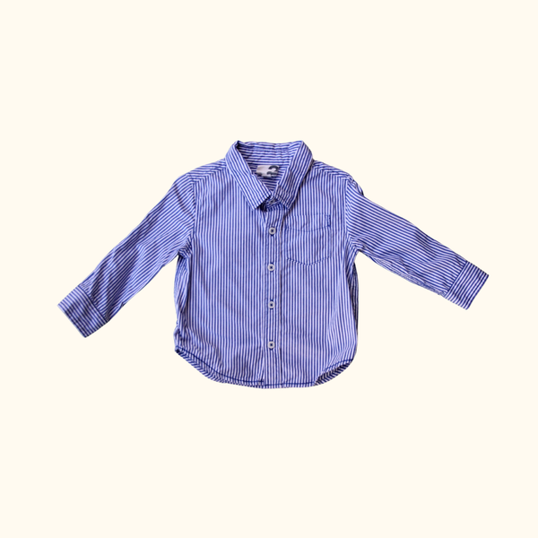 Blue and White Striped Shirt