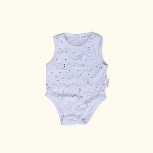 White Sleeveless Bodysuit with Stars