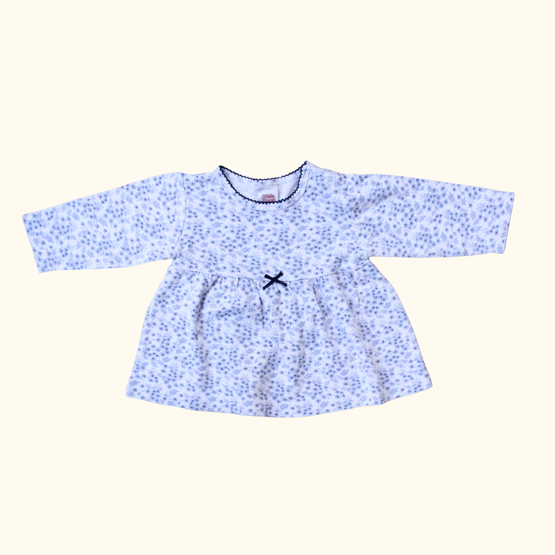 Blue Floral Long Sleeve T-Shirt