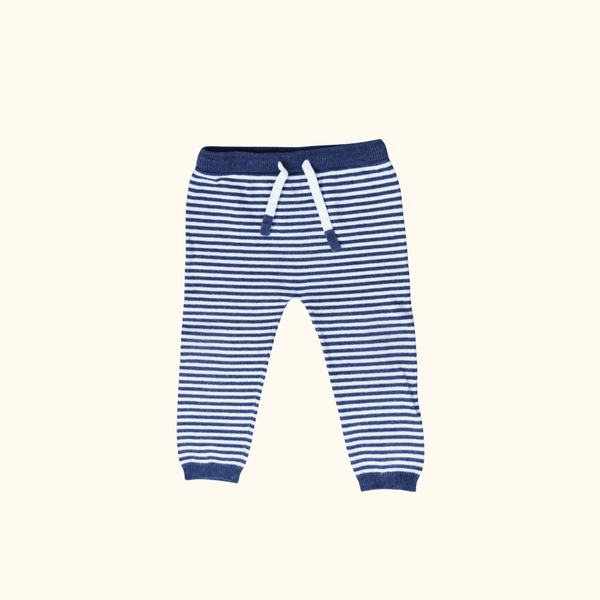 Blue Striped Knitted Pants